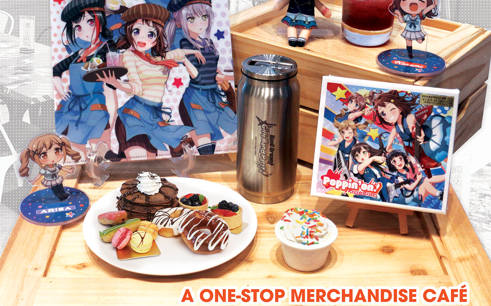 Anime Merchandise and dessert platter