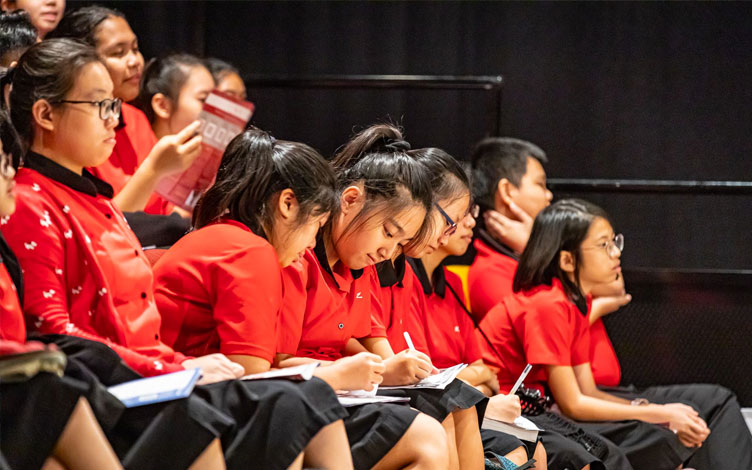 Students attending a performance 