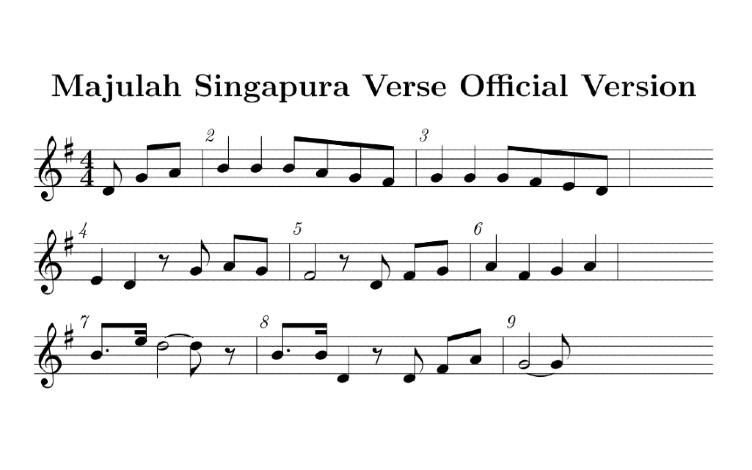 Majulah Singapura Official Version