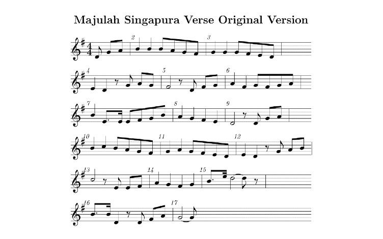 Majulah Singapura Original Version
