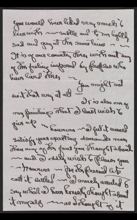Image scan of a handwritten letter by Georgia O'Keefe