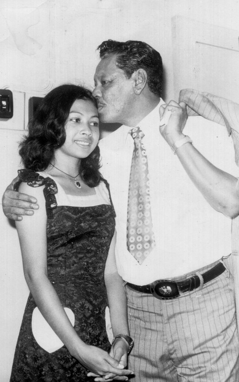 Rahimah Rahim as a young performer, pictured with her father.
